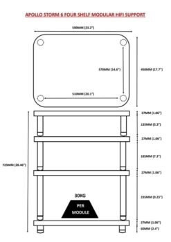 Atacama Apollo Storm 6 Hi-Fi стойка, Dark Oak, 3 полки + база — изображение 3
