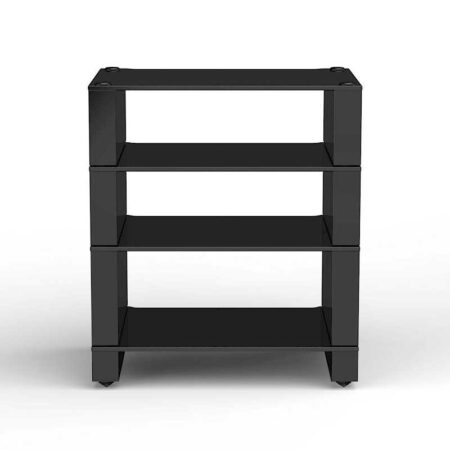 Stax 2G, 4 Shelf, Black Glass / HG Black