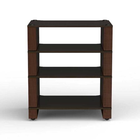 Stax 2G, 4 shelf, Black Ash Plywood / Natural Walnut
