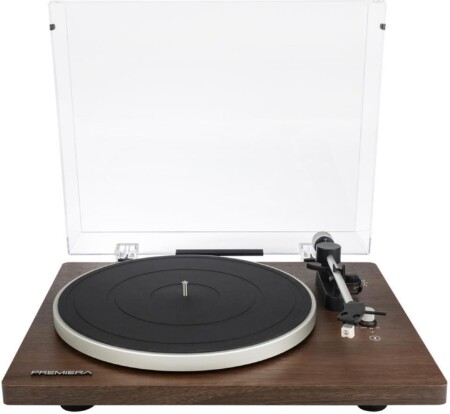 Premiera ECO BT walnut, вид спереди с открытой крышкой